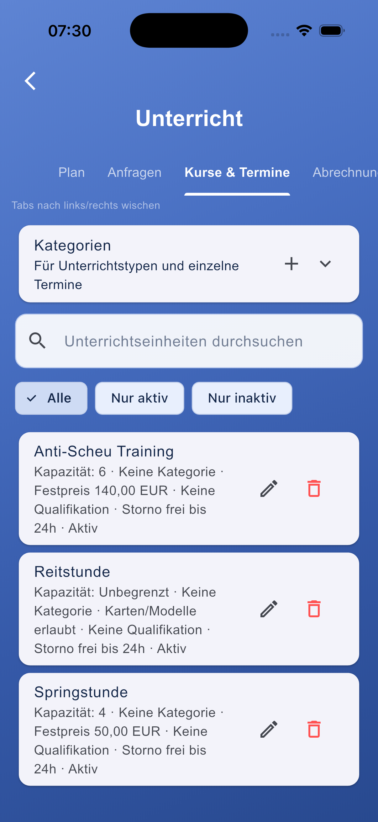 Stall Manager App Vorschau 6
